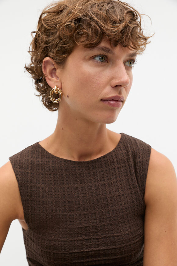 Round Links Earring  Gold  hi-res