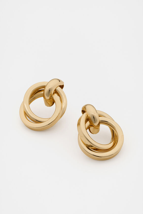 Round Links Earring  Gold  hi-res
