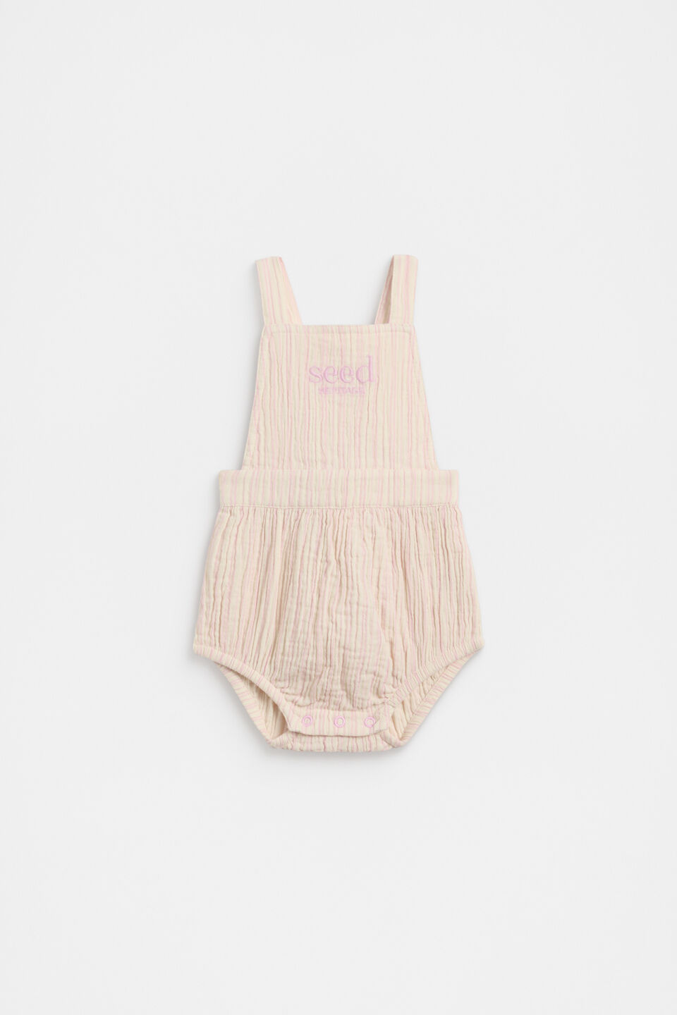 Stripe Logo Romper  Blossom