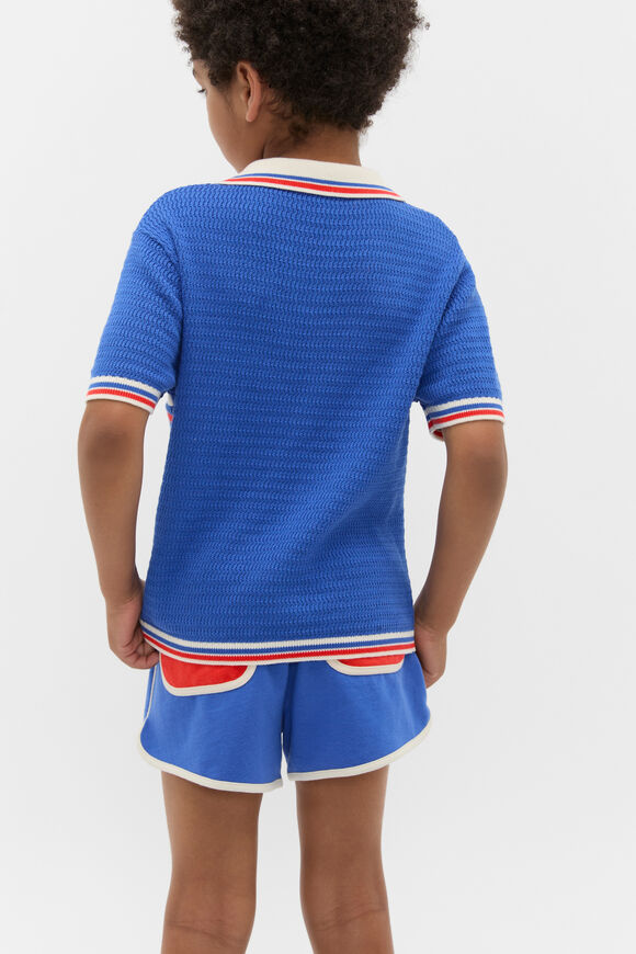 Logo Knit Polo  Azure Blue  hi-res