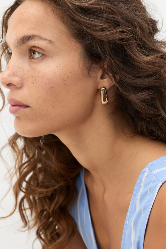 Sculptural Earring  Gold  hi-res