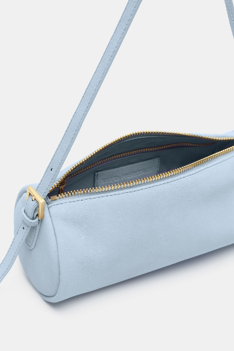 Suede Pouch Shoulder Bag  Arctic Blue