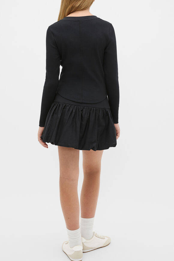 Placket Rib Tee  Black  hi-res