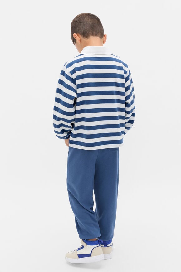 Stripe Collar Logo Sweat  Washed Navy  hi-res