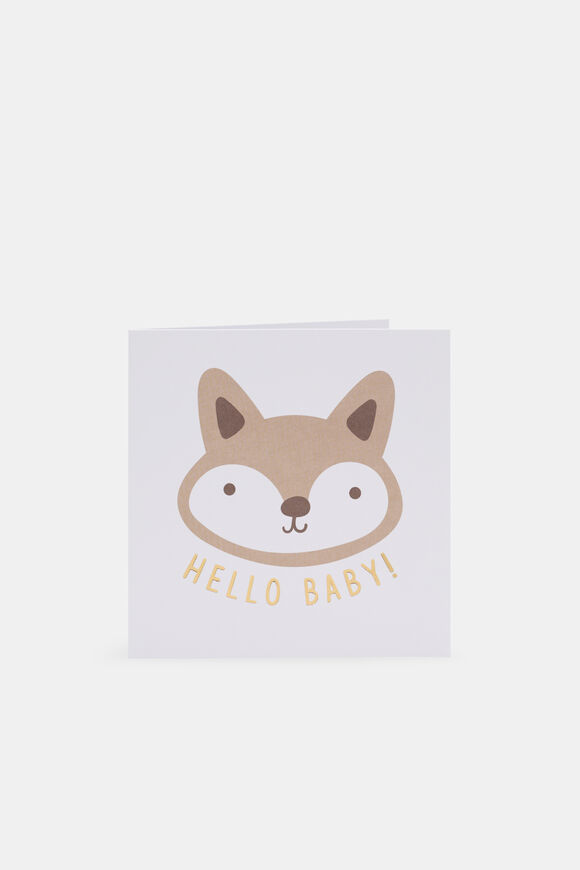 Hello Baby Fox Card  Multi  hi-res