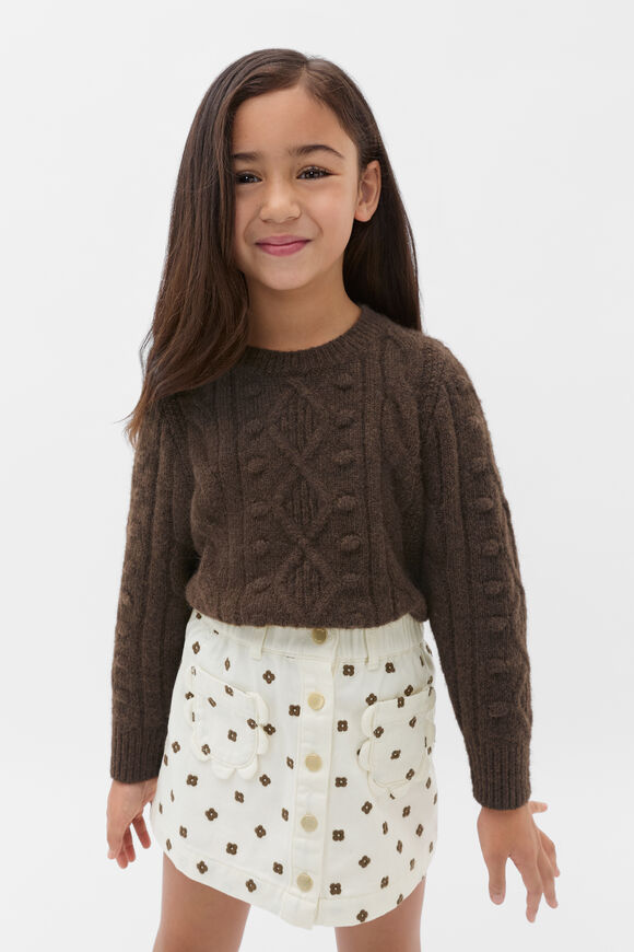 Bobble Knit Sweater  Cacao  hi-res