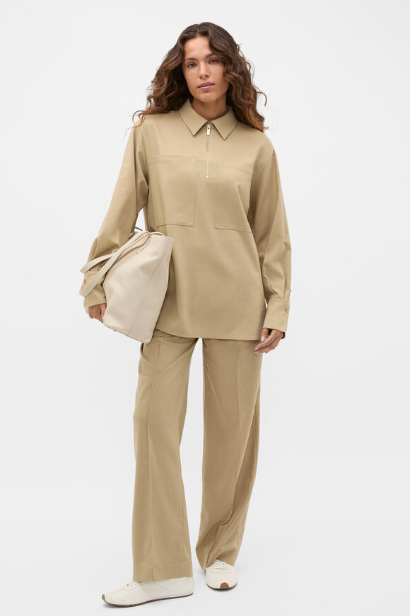 Soft Suiting Zip Popover  Caramel Clay  hi-res