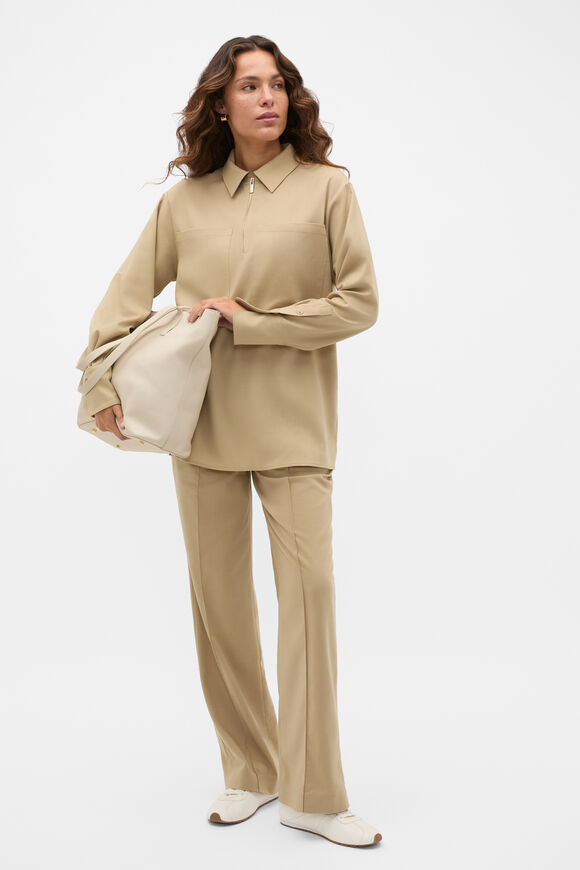 Elasticated Tie Front Pant  Caramel Clay  hi-res