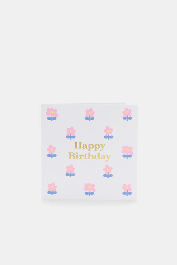 Happy Birthday Flowers Card  Multi  hi-res