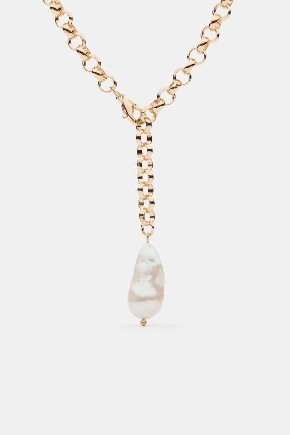 Pearl Drop Pendant Necklace  Gold