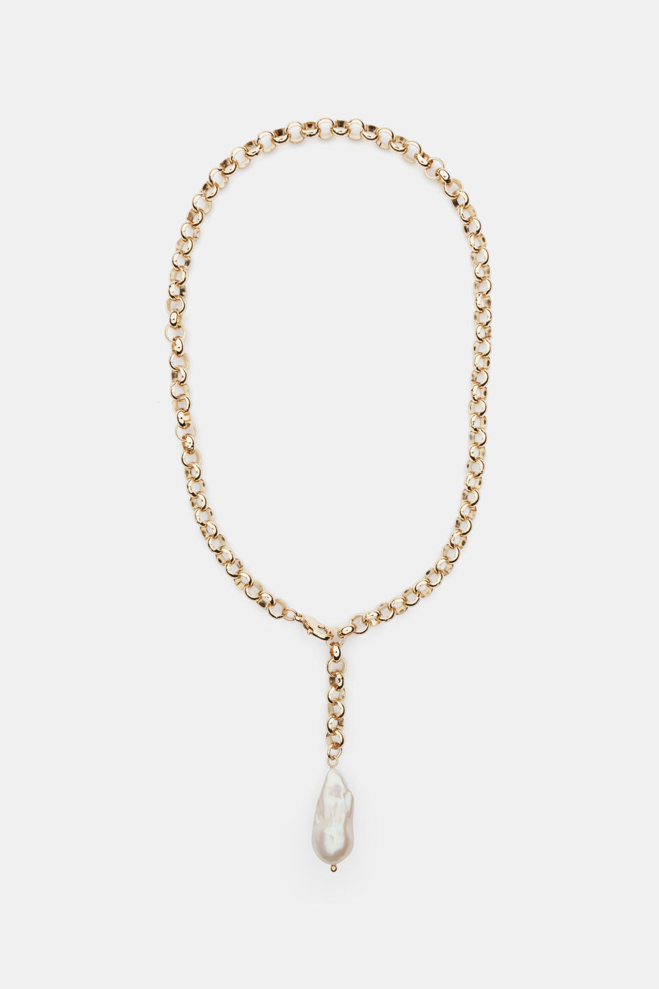 Pearl Drop Pendant Necklace  Gold