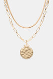 Layered Molten Pendant Necklace  Gold  hi-res