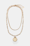 Layered Molten Pendant Necklace  Gold  hi-res