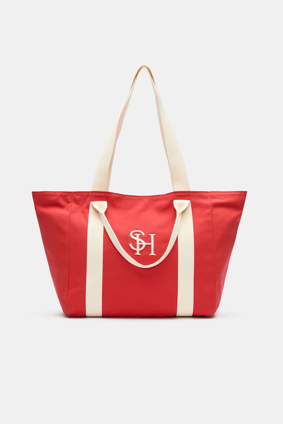 Canvas Weekend Tote  Chilli Red  hi-res
