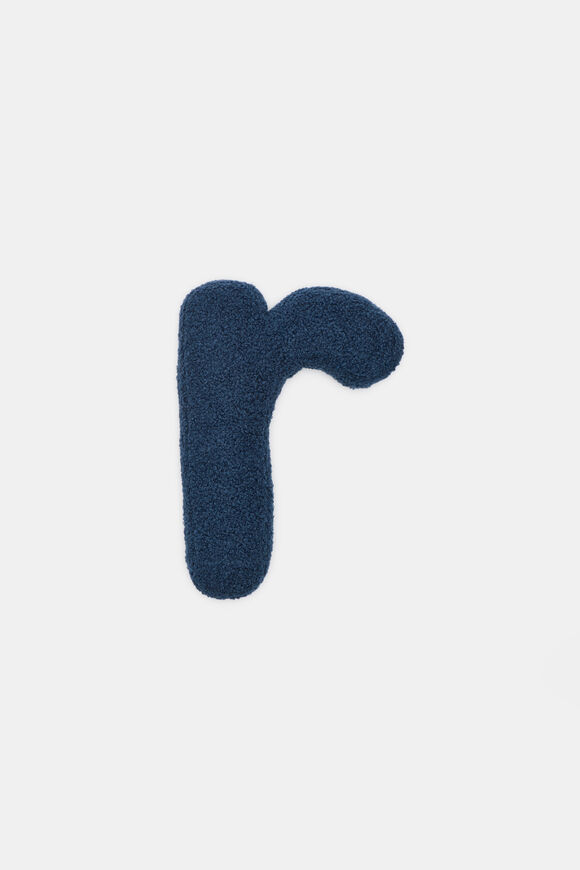 Blue Boucle Initial Cushion  R  hi-res