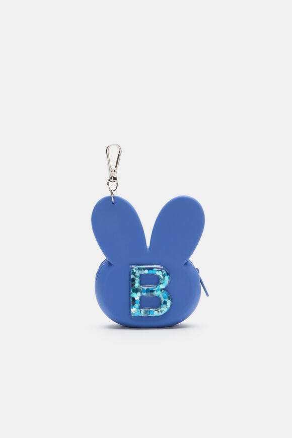 Bunny Silicone Initial Keyring  B  hi-res
