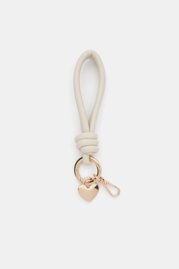 Loop Heart Keyring  Cream  hi-res