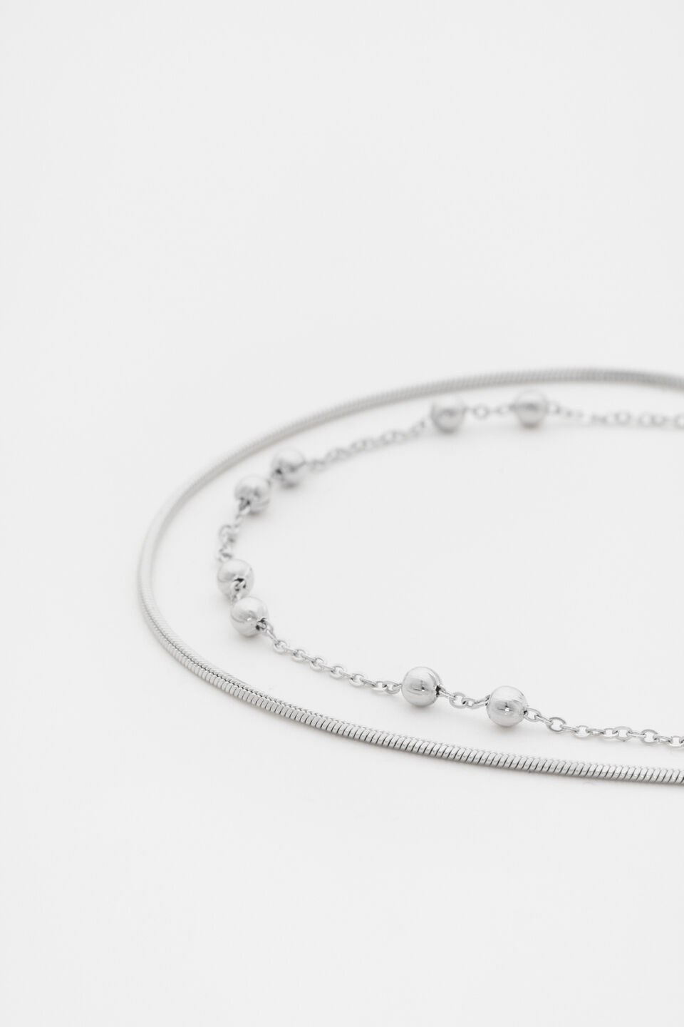 Waterproof Double Chain Bracelet  Silver