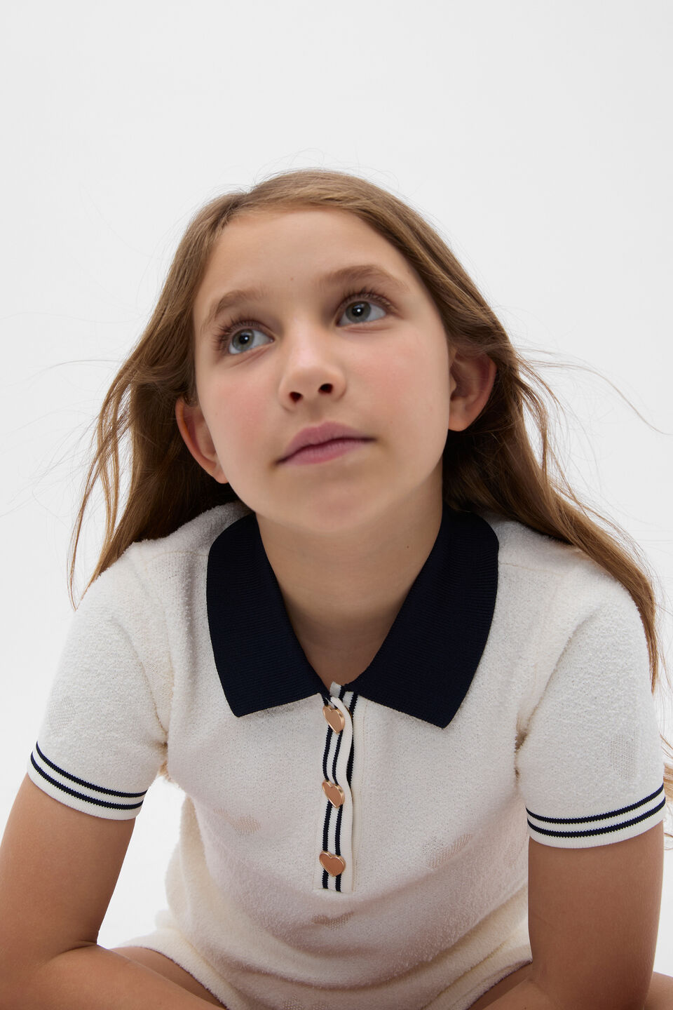 Boucle Heart Polo  Classic Cream