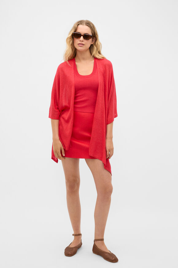 Fine Knit Poncho  Chilli Red  hi-res