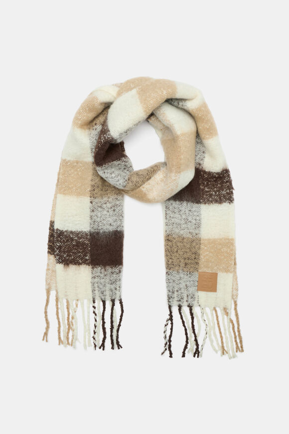 Check Textured Scarf  Sandstone Marle  hi-res