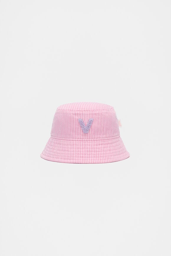 Pink Mini Initial Bucket Hat  V  hi-res
