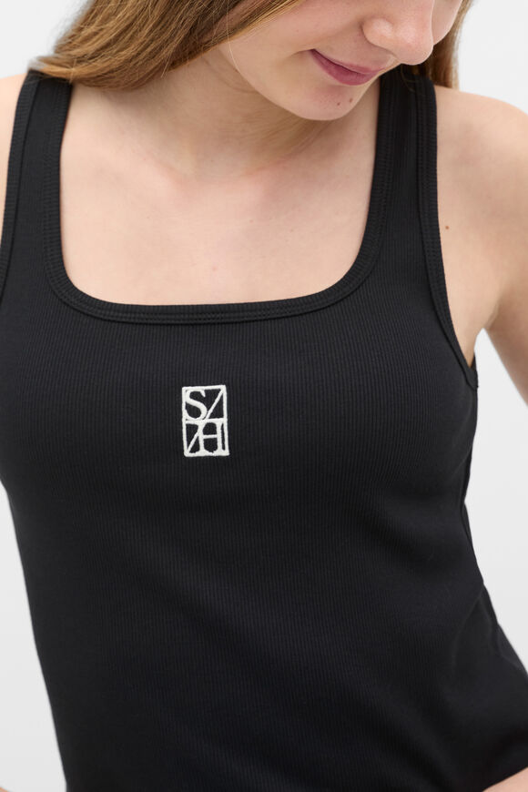 Square Neck Logo Tank  Black  hi-res