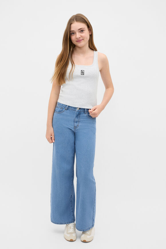 Square Neck Logo Tank  Cloud Grey Marle  hi-res