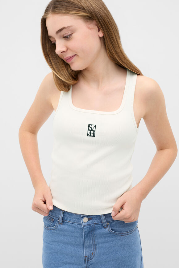 Square Neck Logo Tank  Classic Cream  hi-res