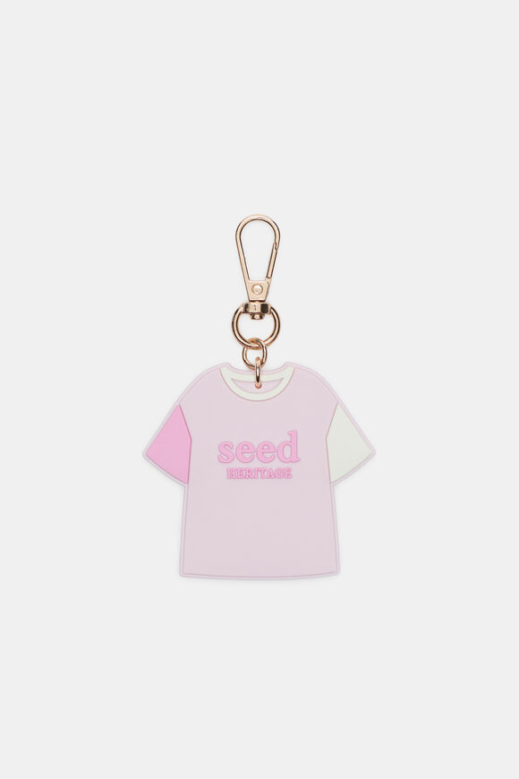 Silicone Logo Tee Keyring  Pink Lemonade  hi-res