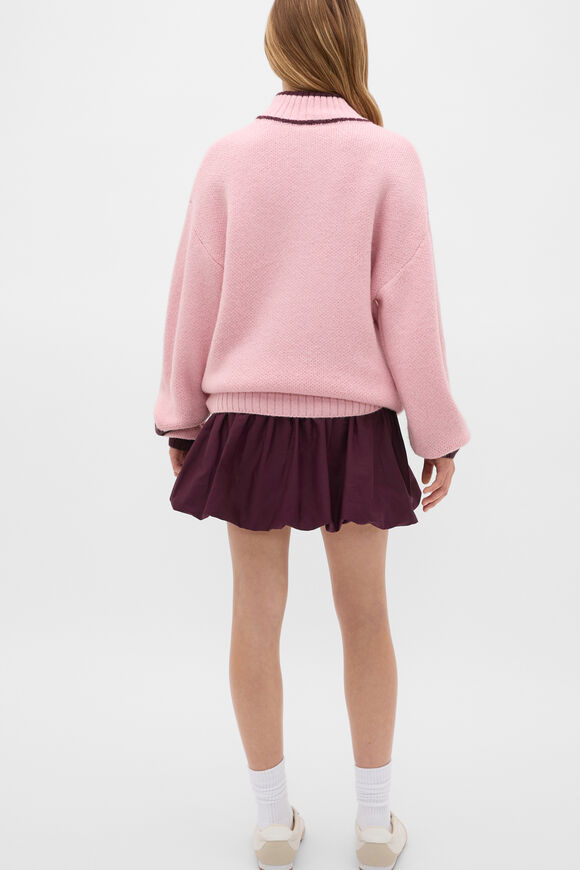 Sporty Quarter Zip Knit  Rose Pink  hi-res