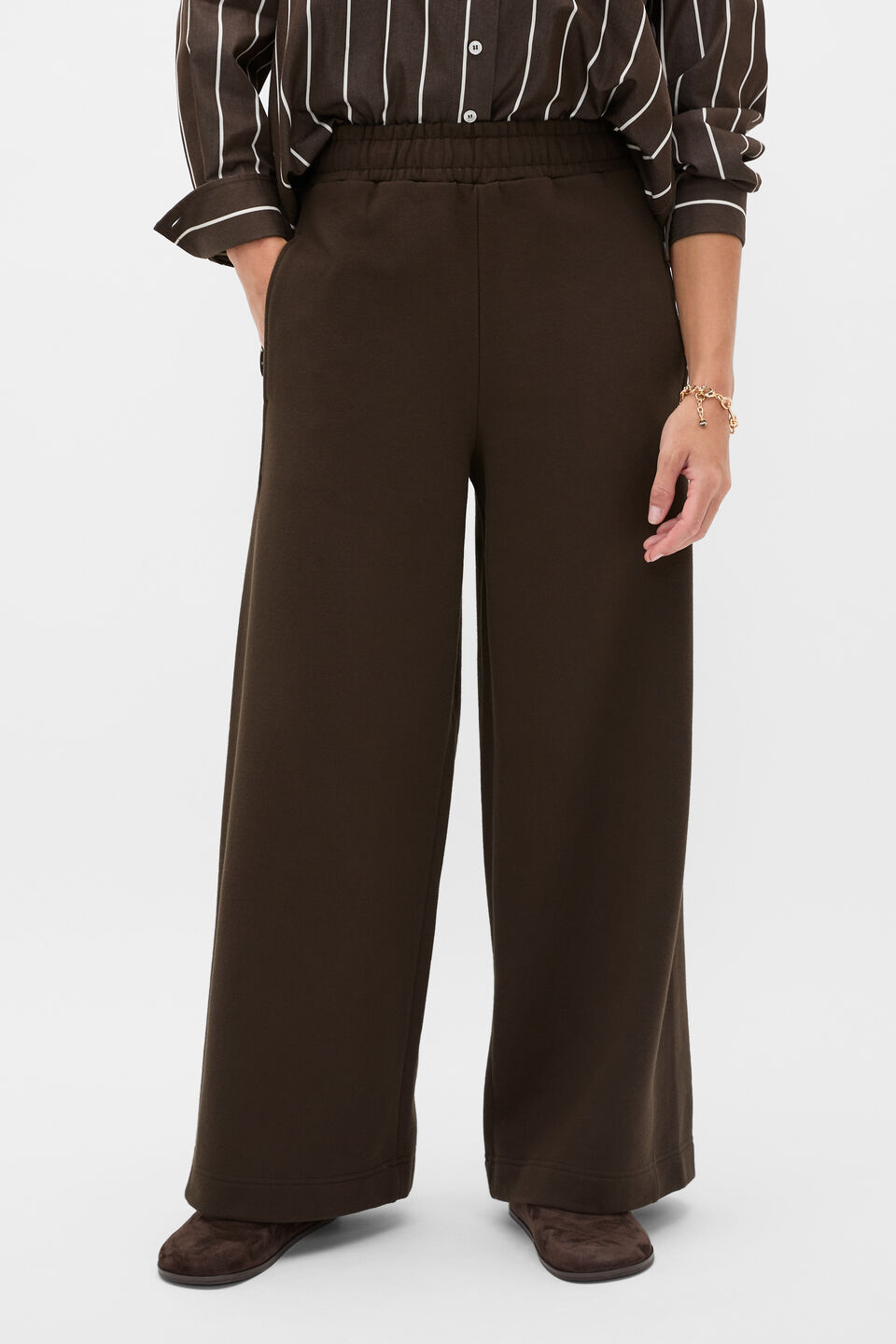 Terry Straight Leg Trackpant  Coffee Bean