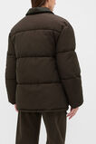 Collared Puffer Jacket  Coffee Bean  hi-res