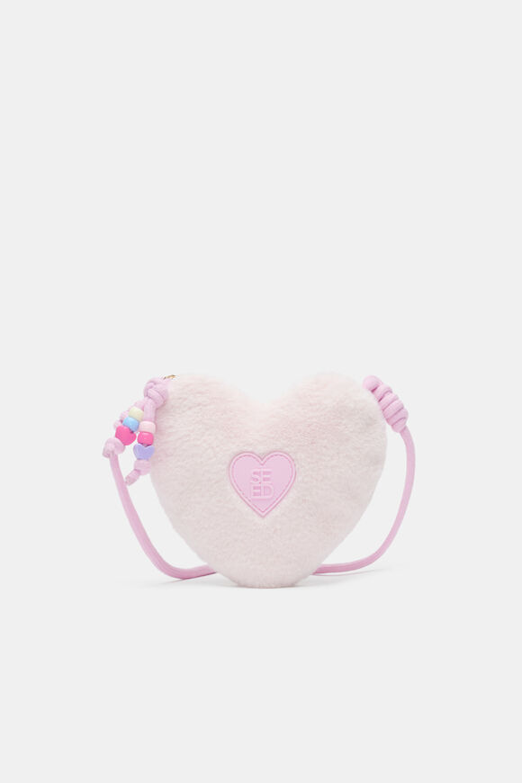 Faux Fur Heart Bag  Pink Lemonade  hi-res