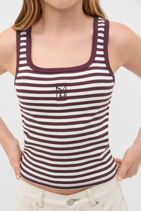 Striped Logo Tank  Mulberry  hi-res