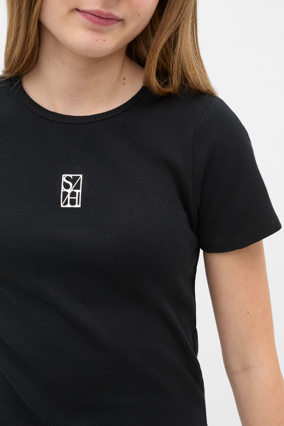Logo Rib Tee  Black  hi-res