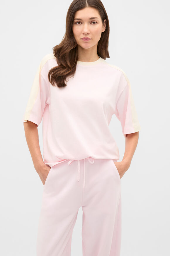 Contrast Sleeve Panel Boxy Tee  Primrose  hi-res