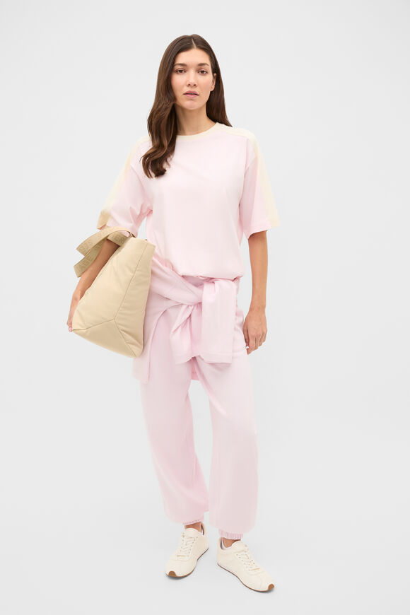 Contrast Sleeve Panel Boxy Tee  Primrose  hi-res