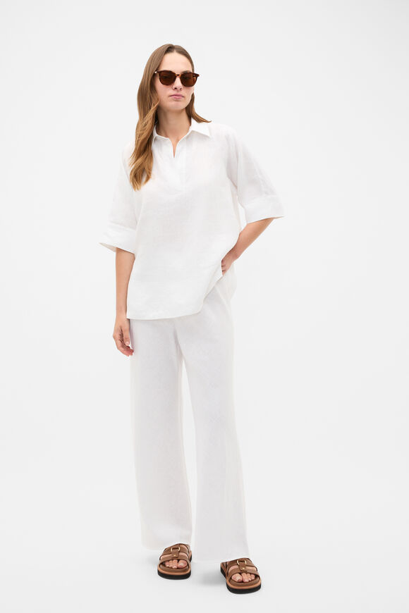 Core Linen Easy Wide Leg Pant  Whisper White  hi-res