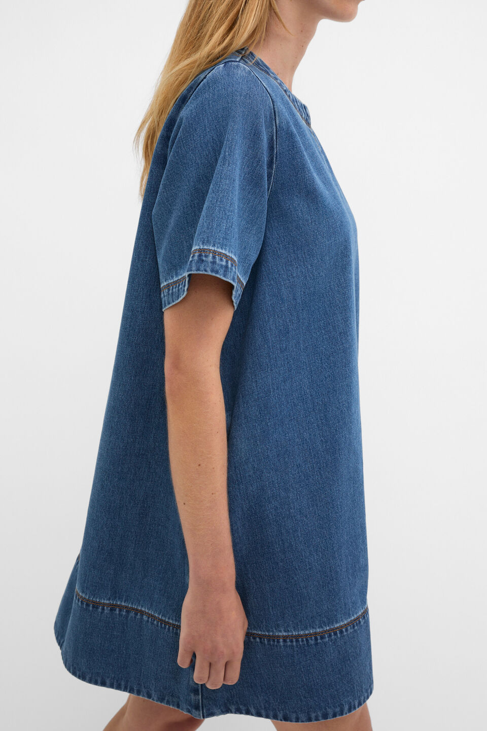 Denim Swing Mini Dress  Heritage Wash