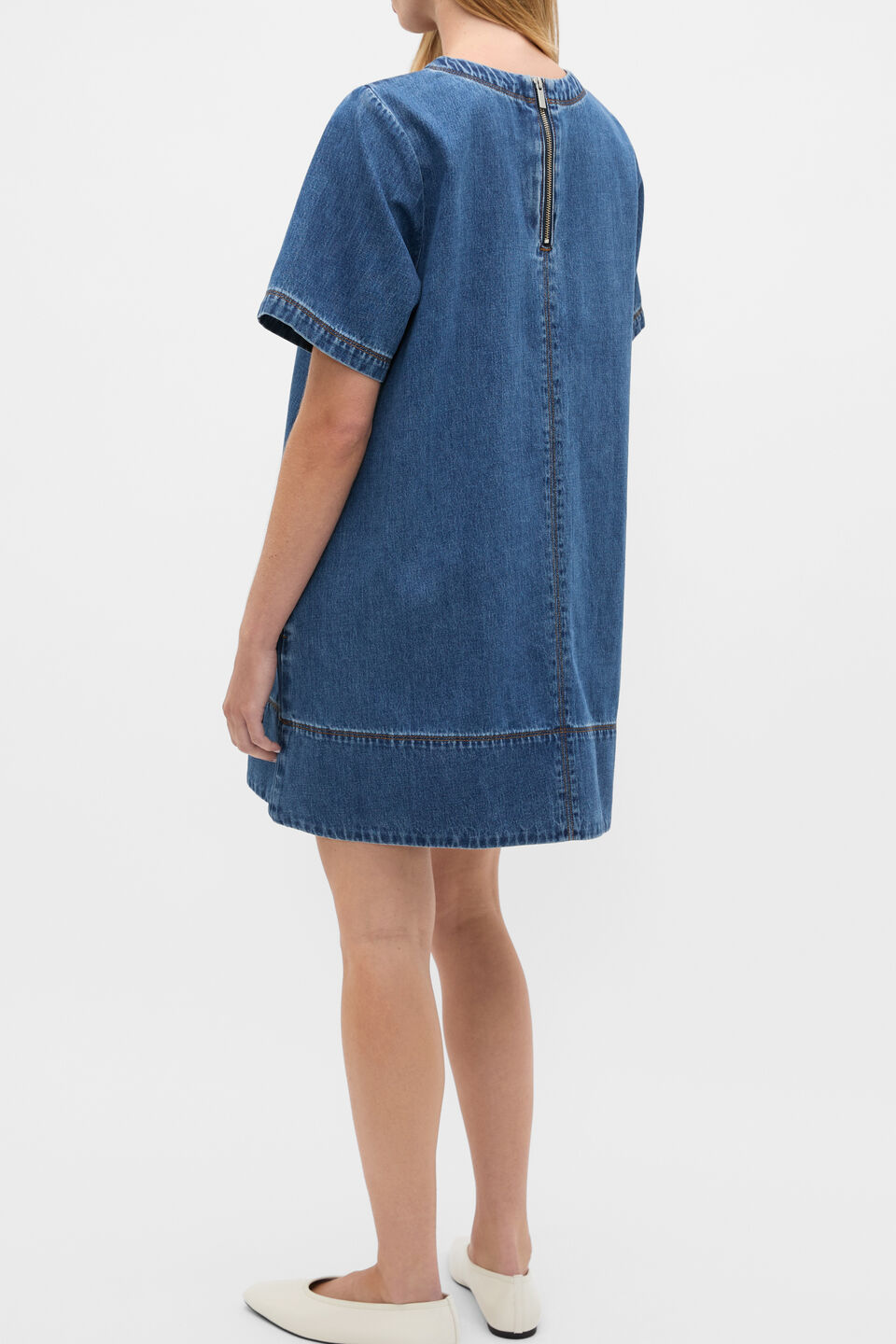 Denim Swing Mini Dress  Heritage Wash