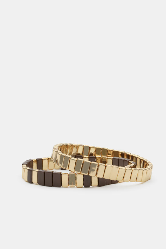 Stretch Bead Bracelet Set  Chestnut  hi-res