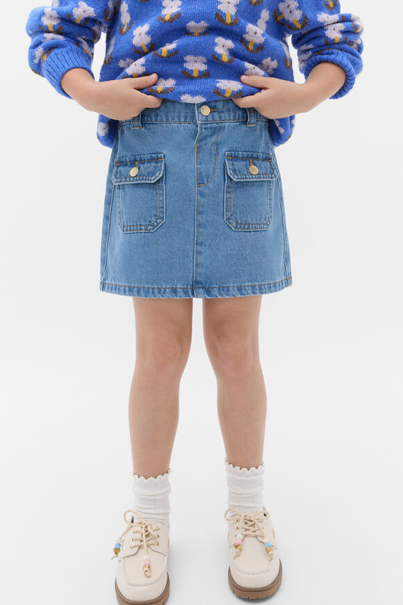 Denim Pocket Skirt  Mid Blue  hi-res