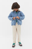 Two Tone Denim Bomber  Mid Blue  hi-res