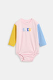 Colour Block Rugby Bodysuit  Pink Lemonade  hi-res