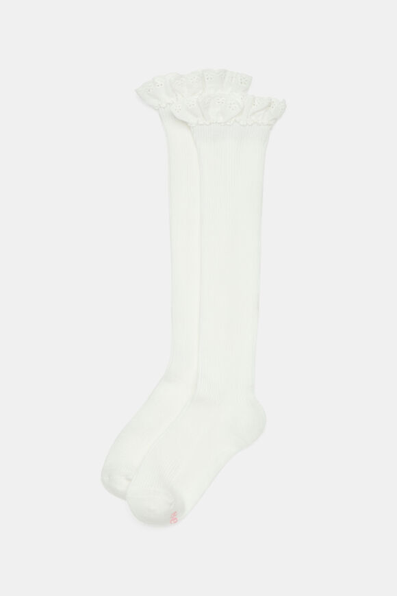 Knee High Frill Sock  Vanilla  hi-res
