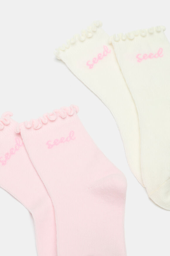 Cursive Seed Sock 2 Pack  Pink Lemonade  hi-res