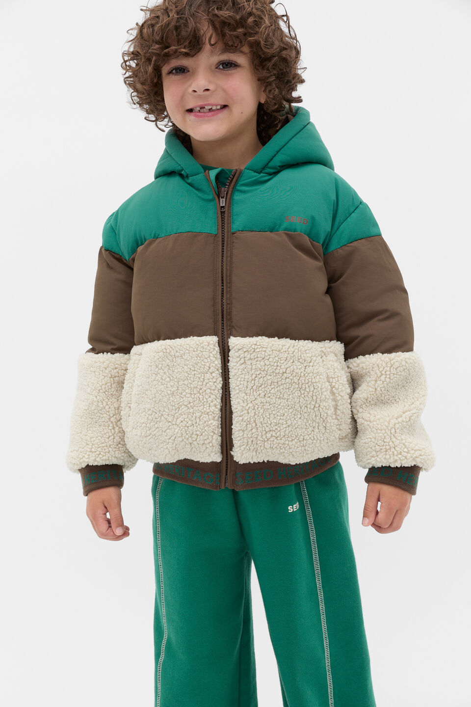 Colourblock Puffer Jacket  Multi