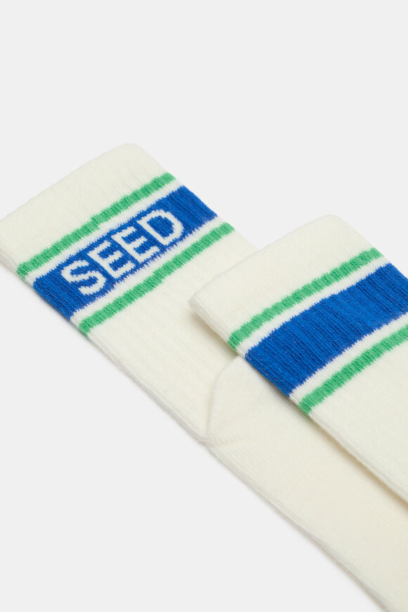 Logo in Stripe Sock  Cobalt Stripe  hi-res
