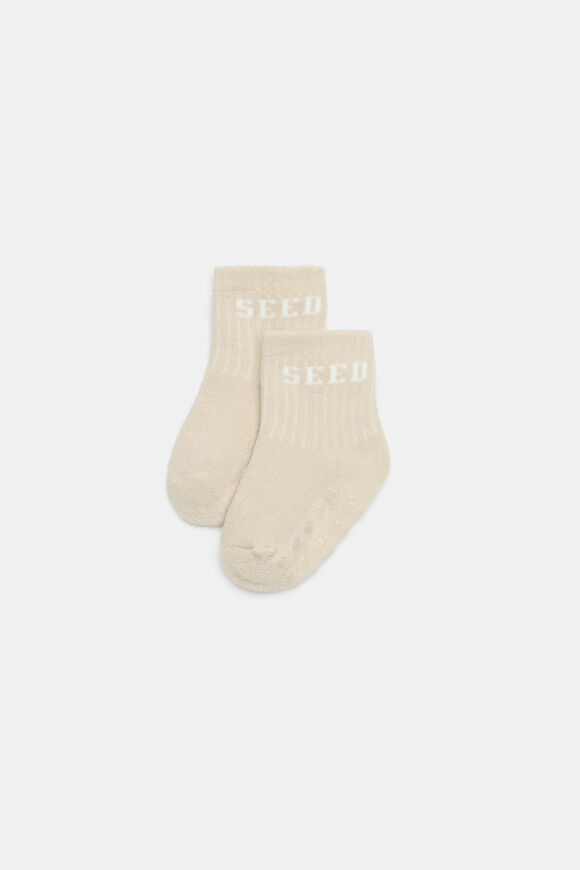 Baby Terry Logo Sock  Cool Stone  hi-res